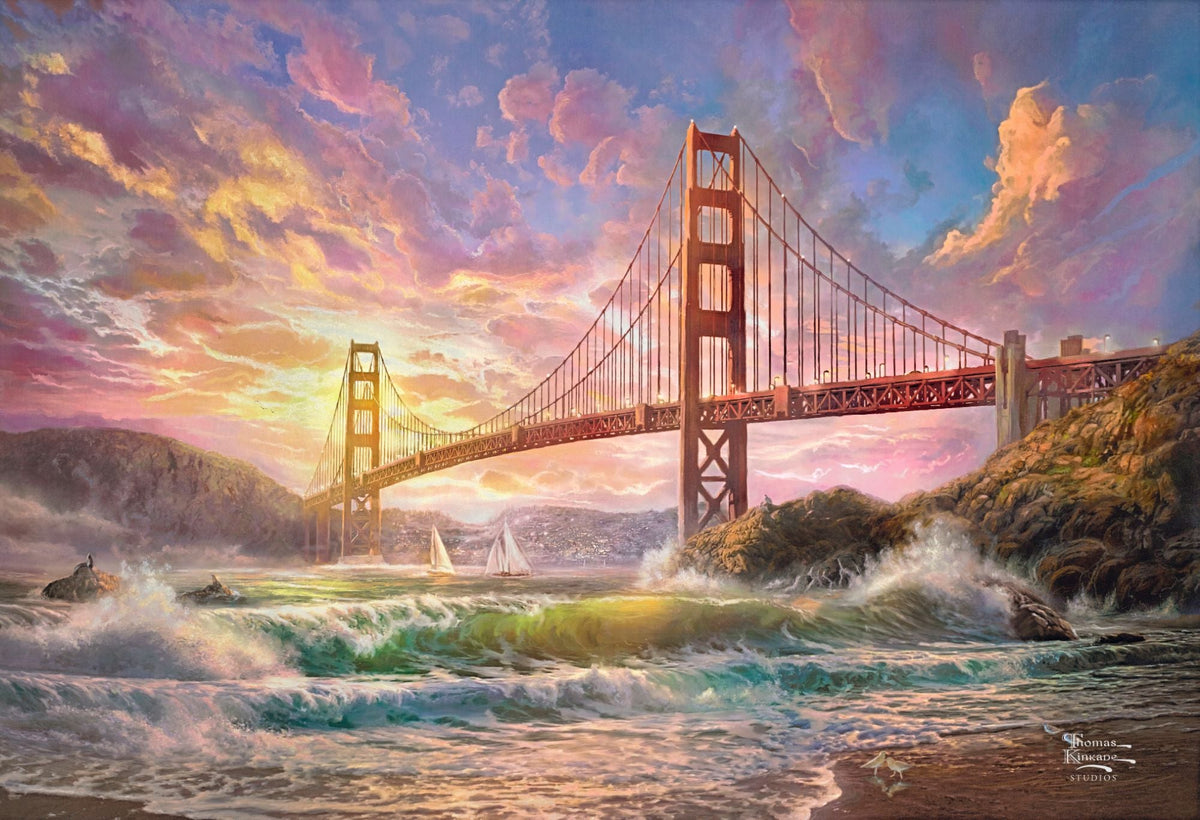 Sunset on Golden Gate Bridge Thomas Kinkade Studios – Mini Masters